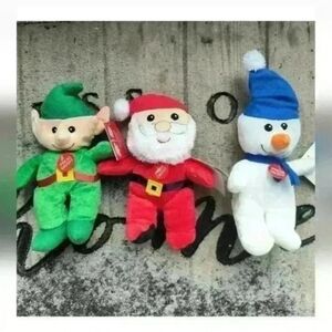 Christmas House Musical Singing Plushes Snowman, Santa Claus And Elf